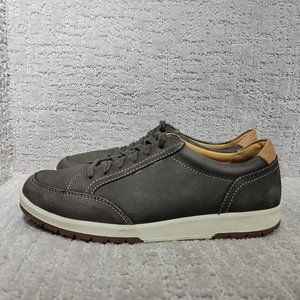 Mephisto Mens Size 7 Graphite Gray Low Top Leather Lace up Sneaker Shoes